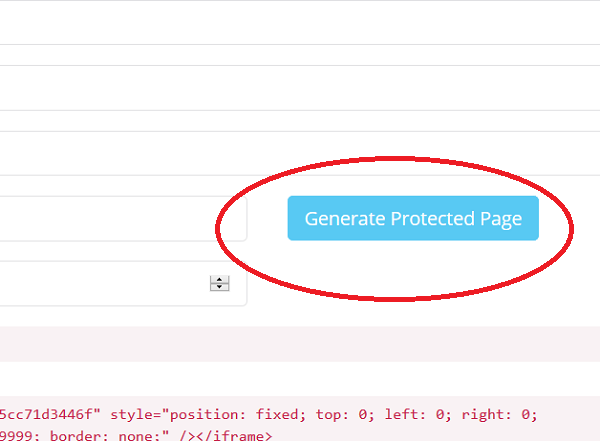 Generate protected page